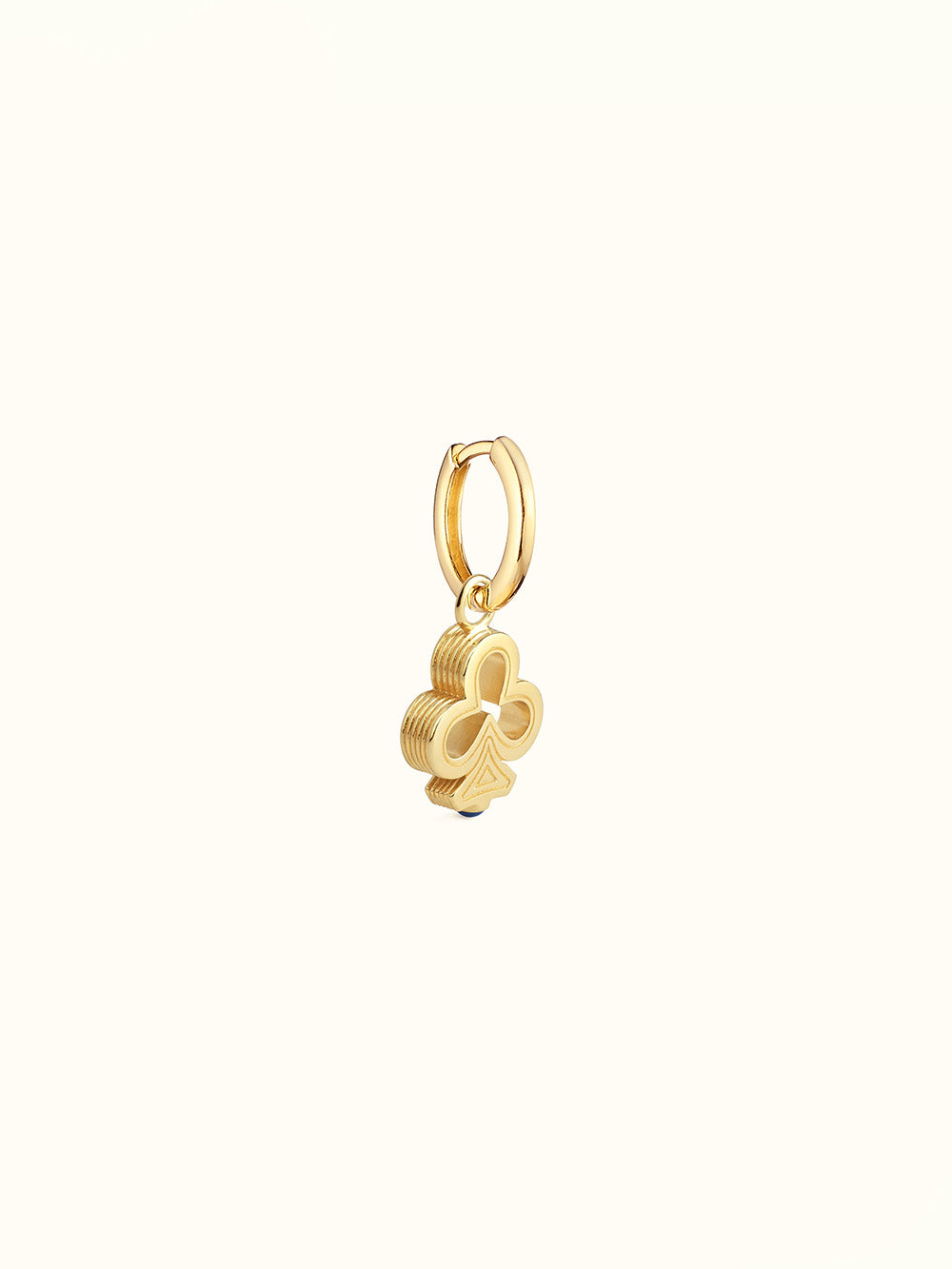 BABY CHARM CLOVER GOLD AND BLUE SAPPHIRE EARRING