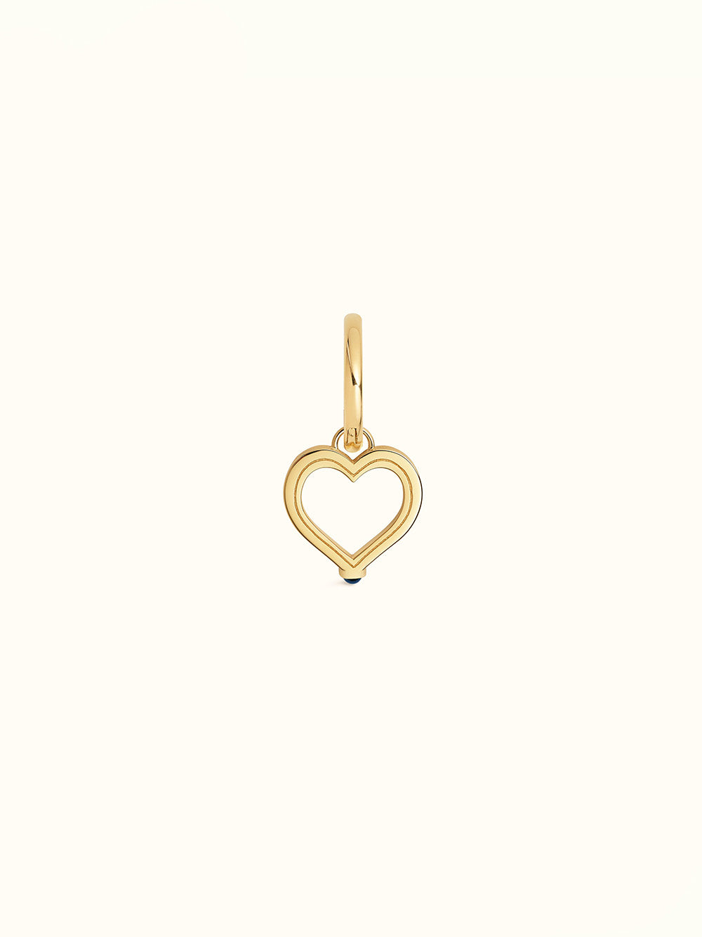 BABY CHARM HEART GOLD AND BLUE SAPPHIRE EARRING