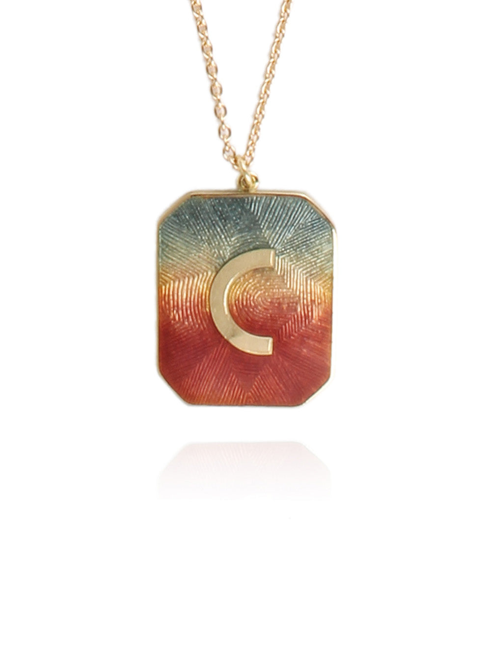 SUNSET C ENAMEL ALPHABET NECKLACE