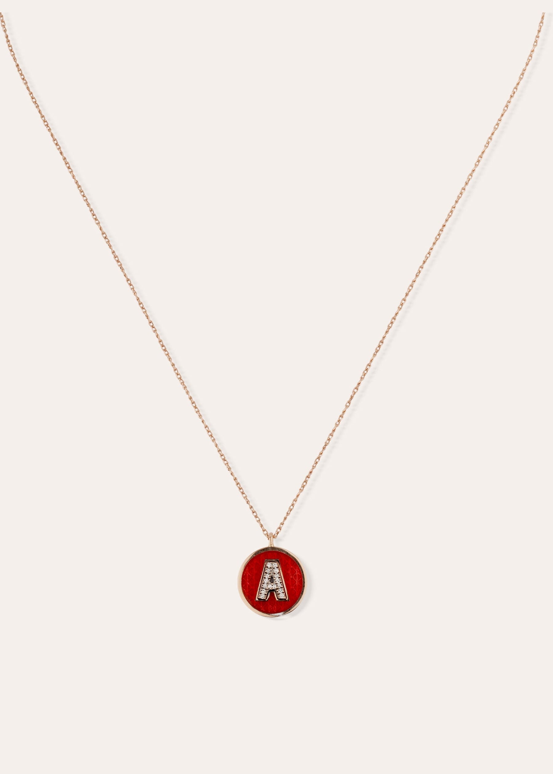COLLIER LETTRE A ROUGE