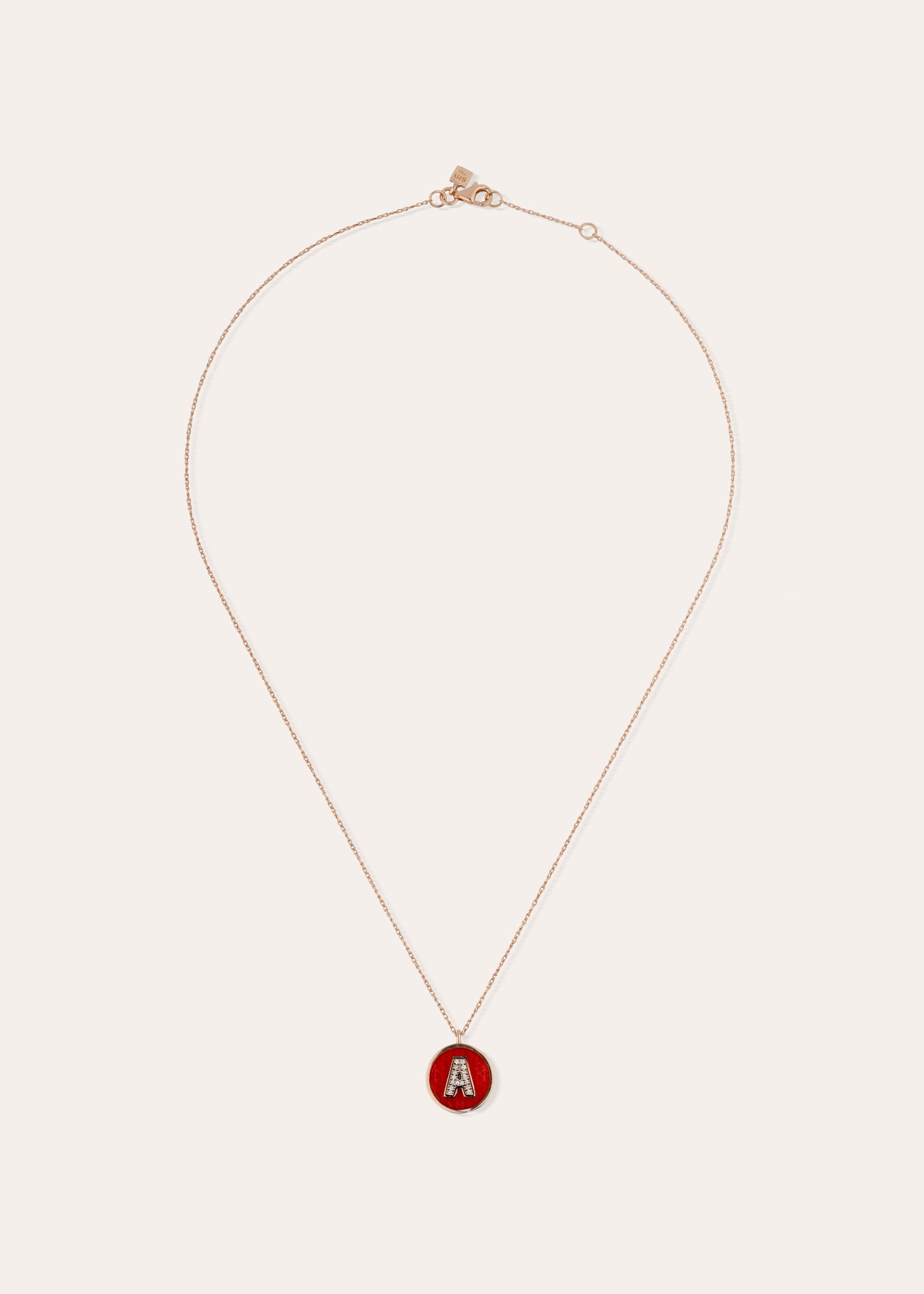 COLLIER LETTRE A ROUGE