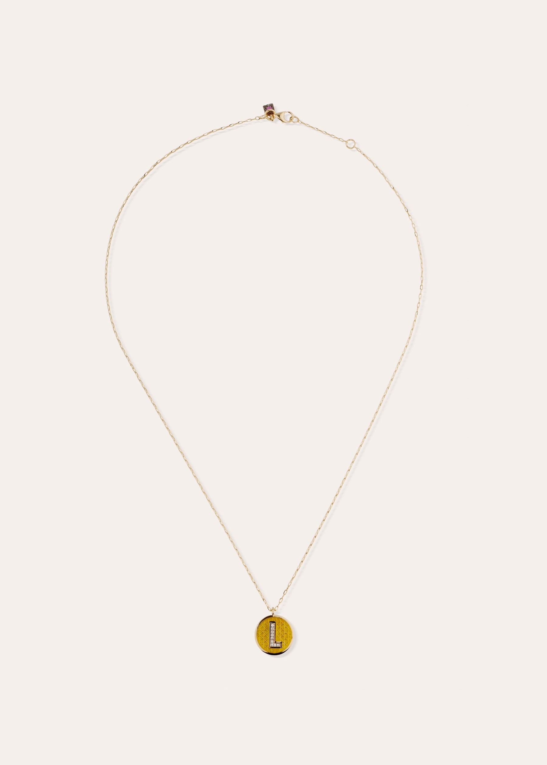 COLLIER LETTRE L JAUNE