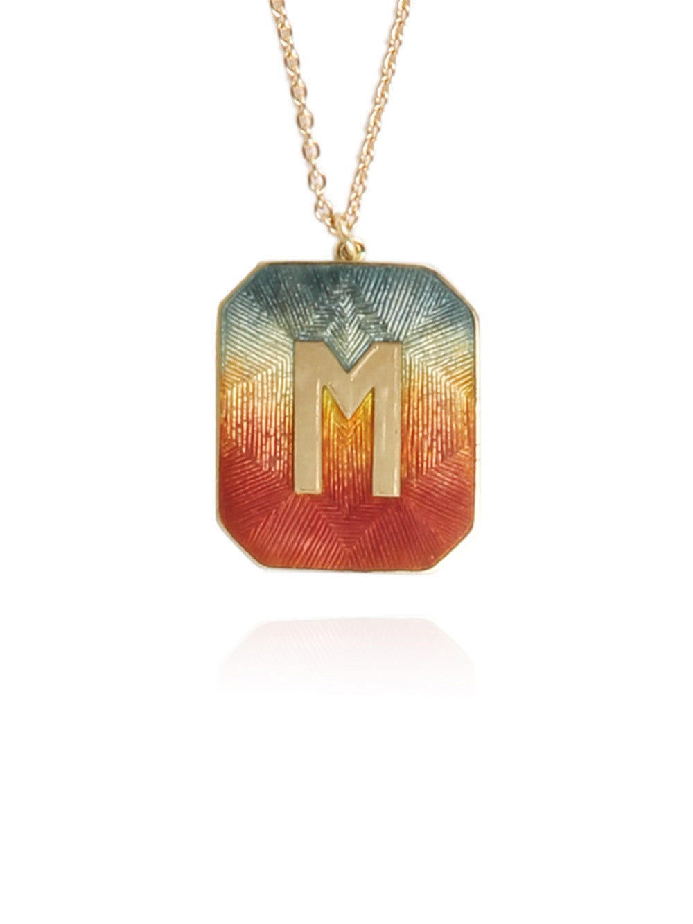SUNSET ENAMEL ALPHABET NECKLACE M