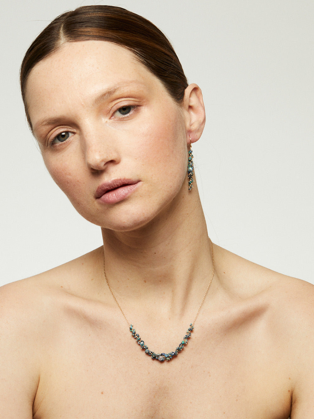 BLACK OPAL SPIRAL NECKLACE