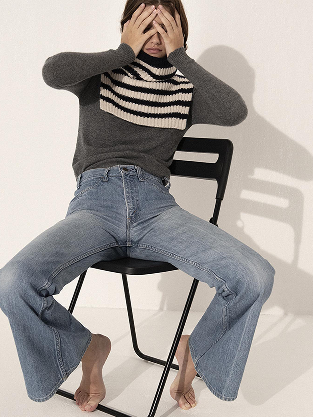 COL GRACE RAYURES NAVY WHITE