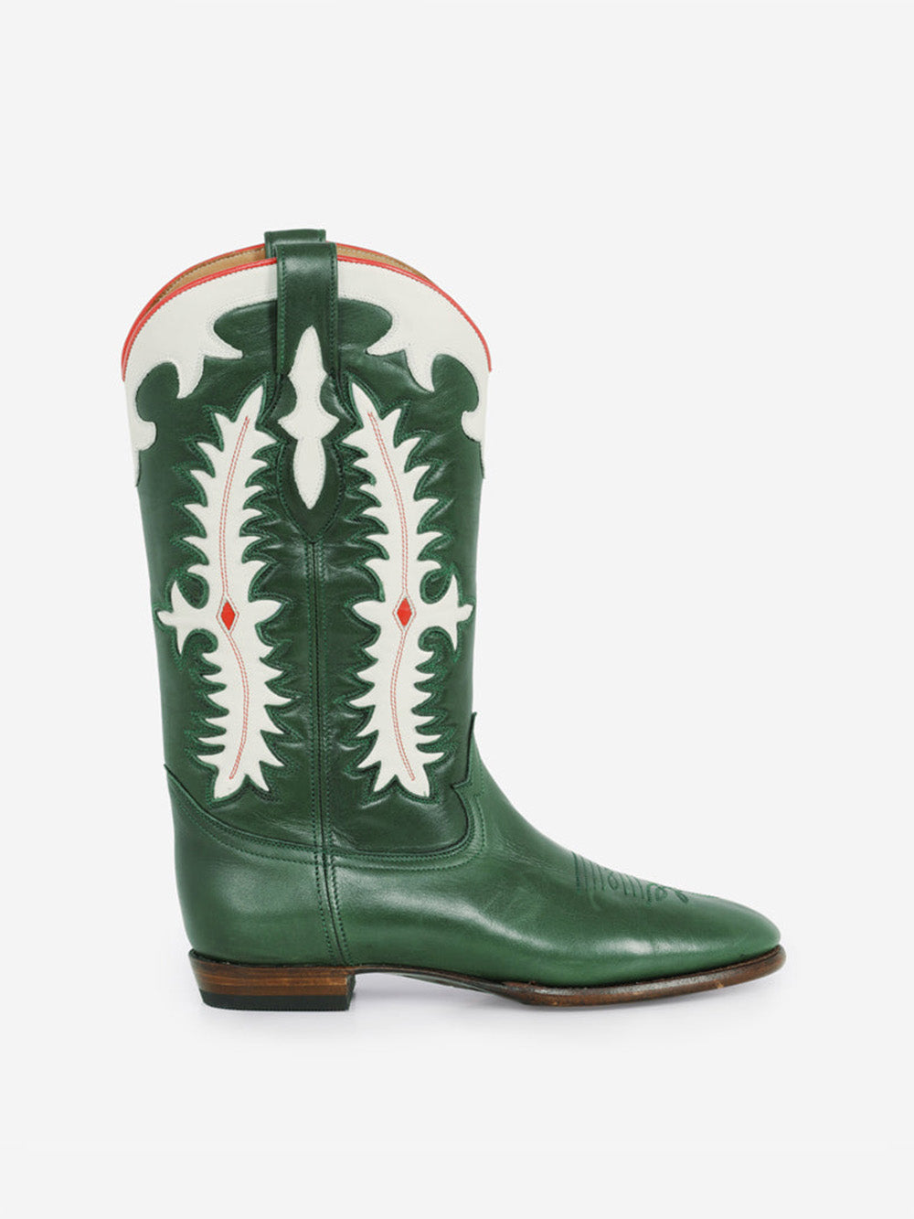 SANTIAG MIDNIGHT TEXAS DARK GREEN BOOTS