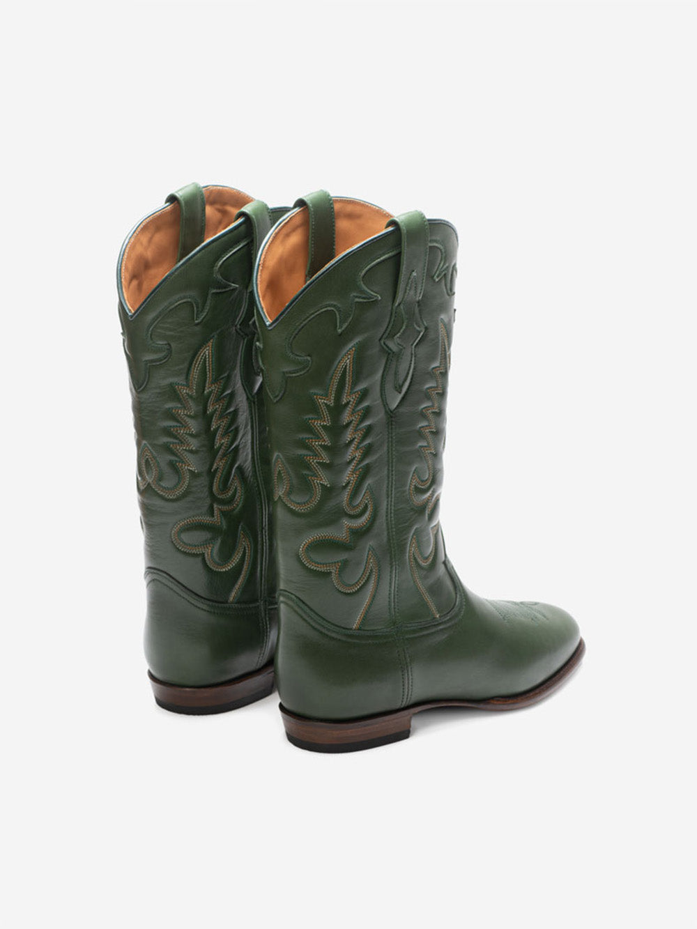 MIDNIGHT LEATHER DARK GREEN BOOTS