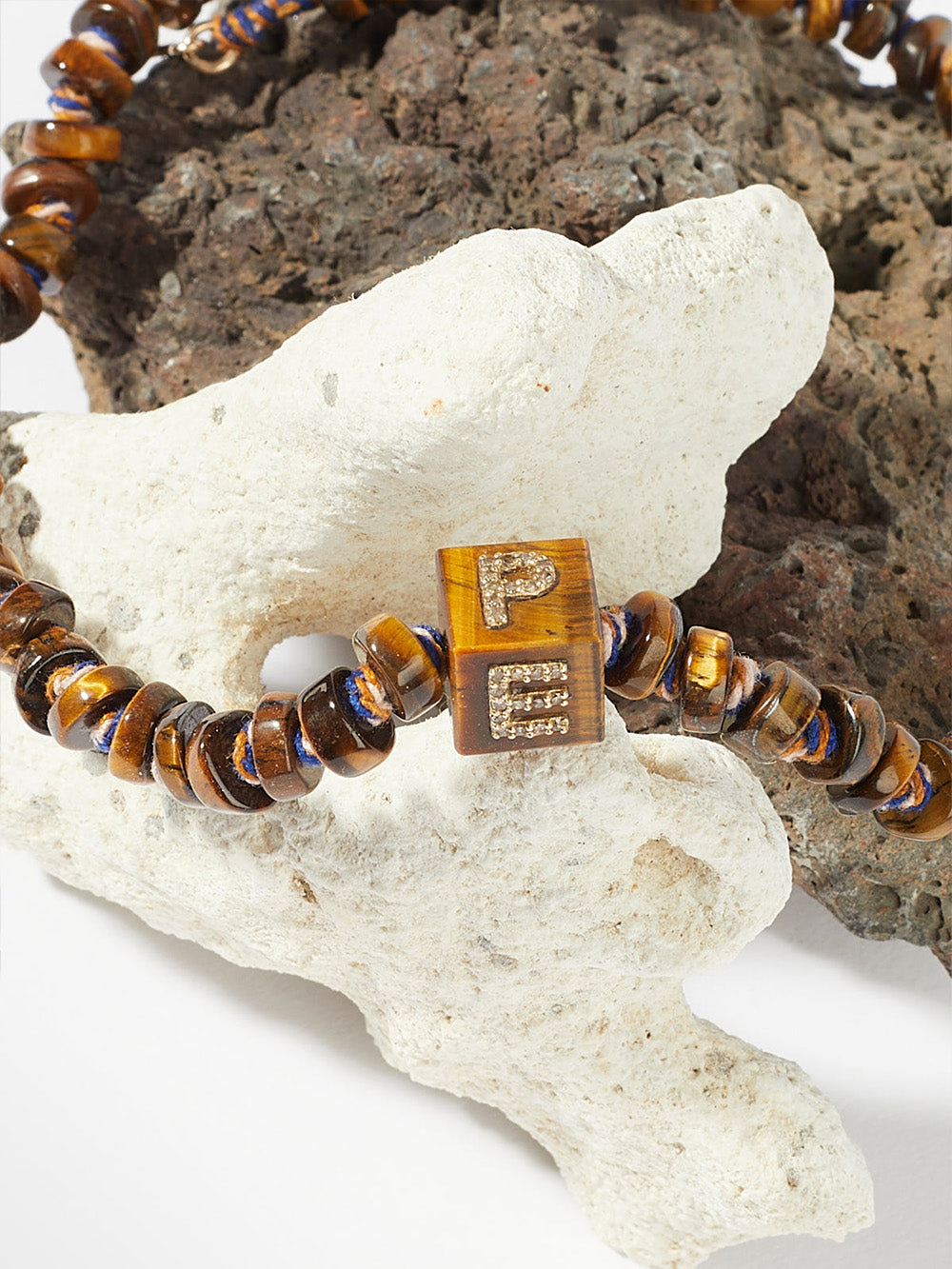 HOPE CUBIX TIGER'S EYE AND DIAMOND NECKLACE