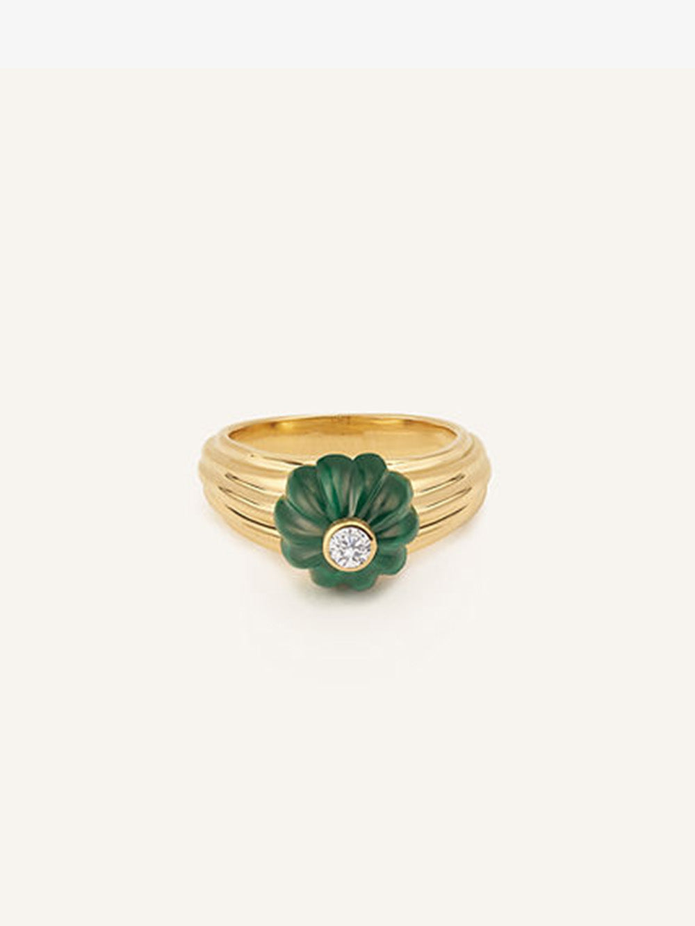 BAGUE GELATO MALACHITE ET DIAMANT