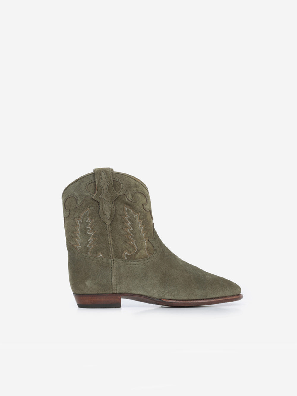 EARLY MIDNIGHT OLIVE ANKLE BOOTS