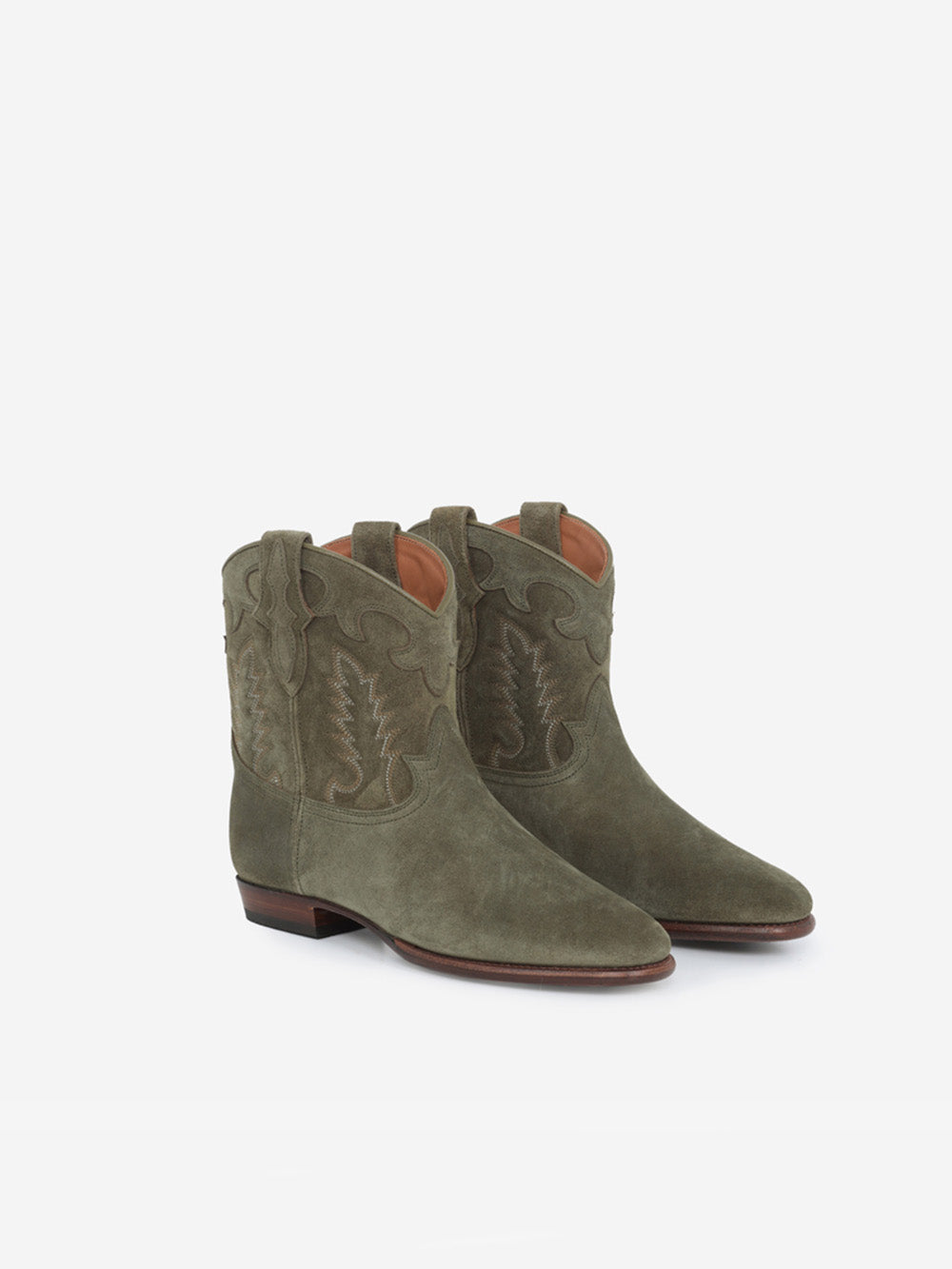 EARLY MIDNIGHT OLIVE ANKLE BOOTS