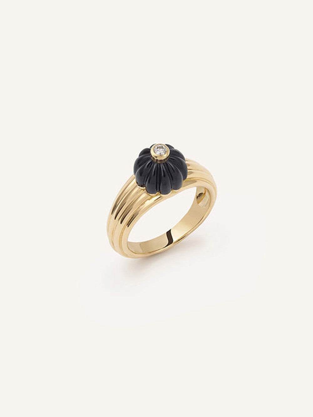 BAGUE GELATO ONYX ET DIAMANT