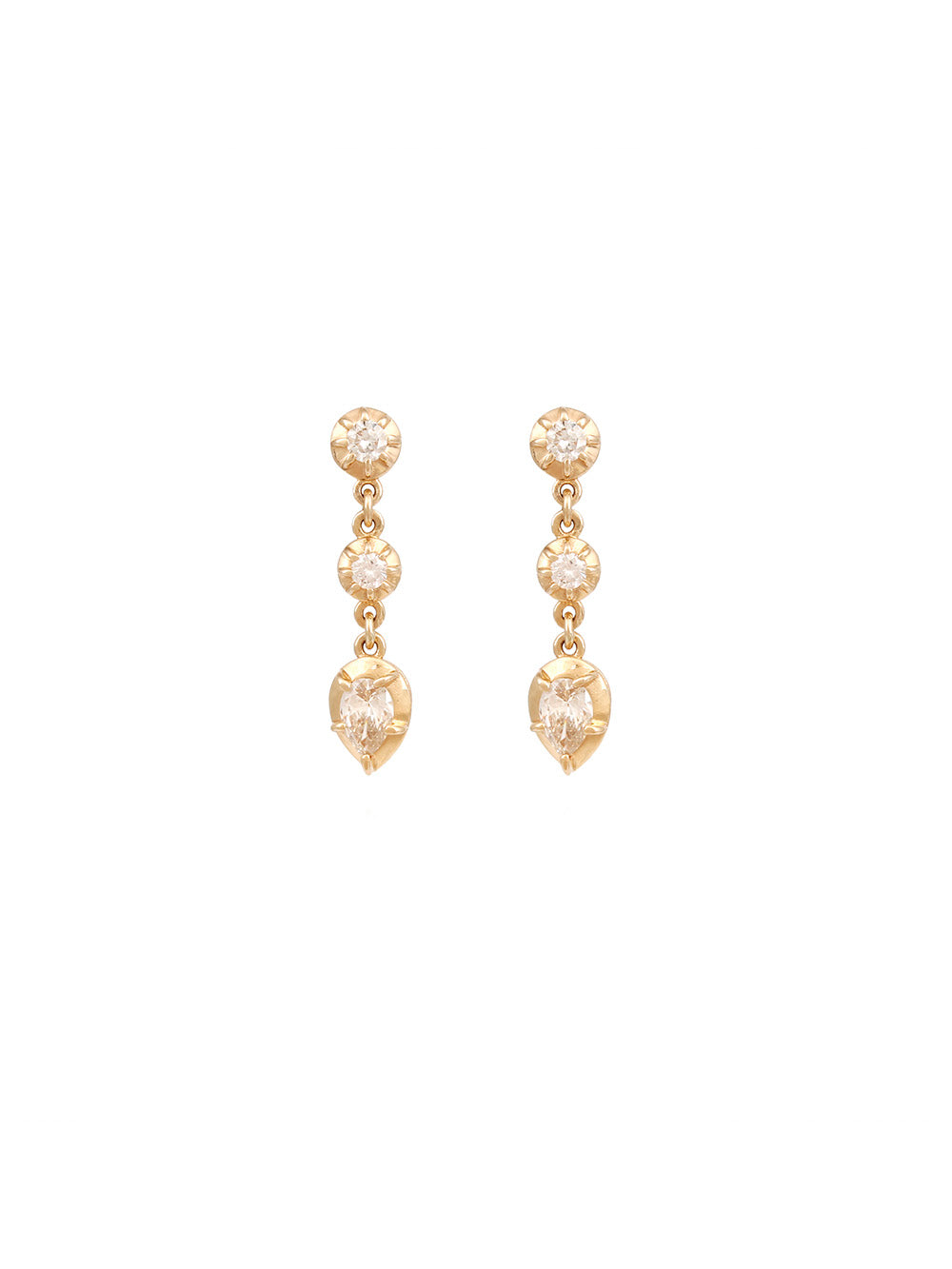 ROUND EARRINGS AND DIAMOND DROPS