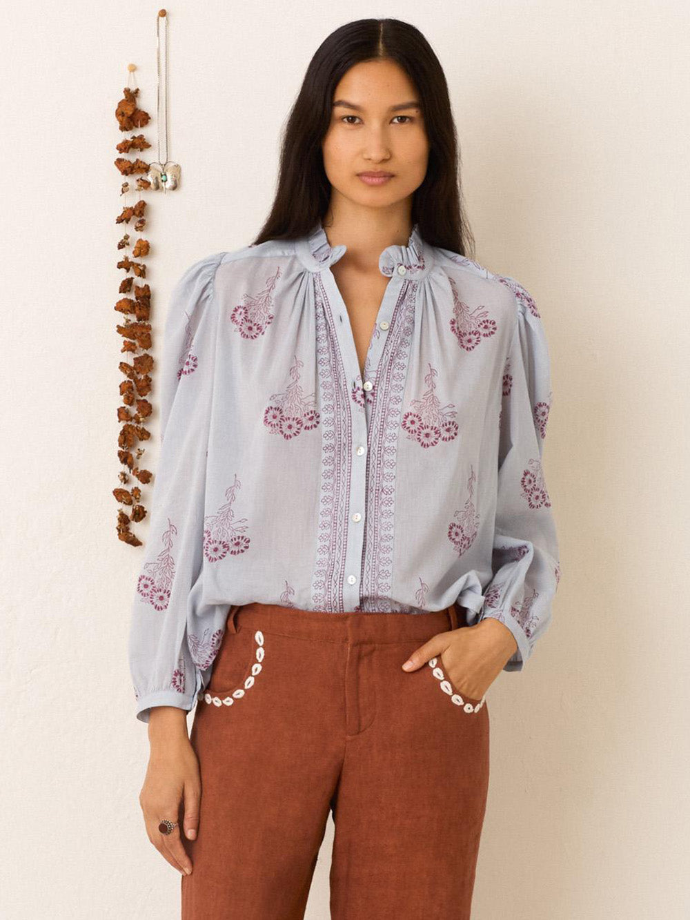 ANNABEL PANSY SKY SHIRT