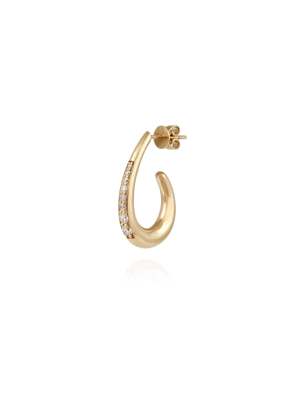 WIDE-CUT OPEN OVAL EARRING PAVE WITH DIAMONDS 