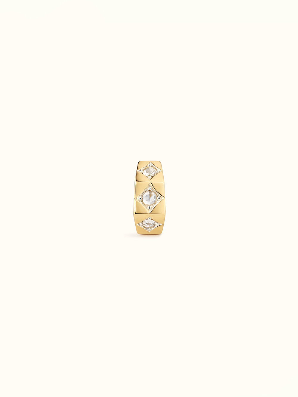 SMALL YELLOW GOLD AND DIAMOND NUT EARRING