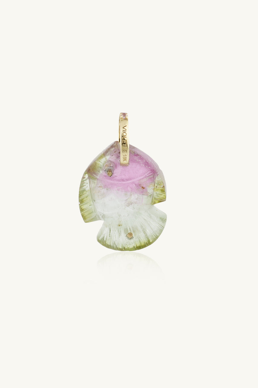PENDENTIF POISSON PM TOURMALINE WATERMELON