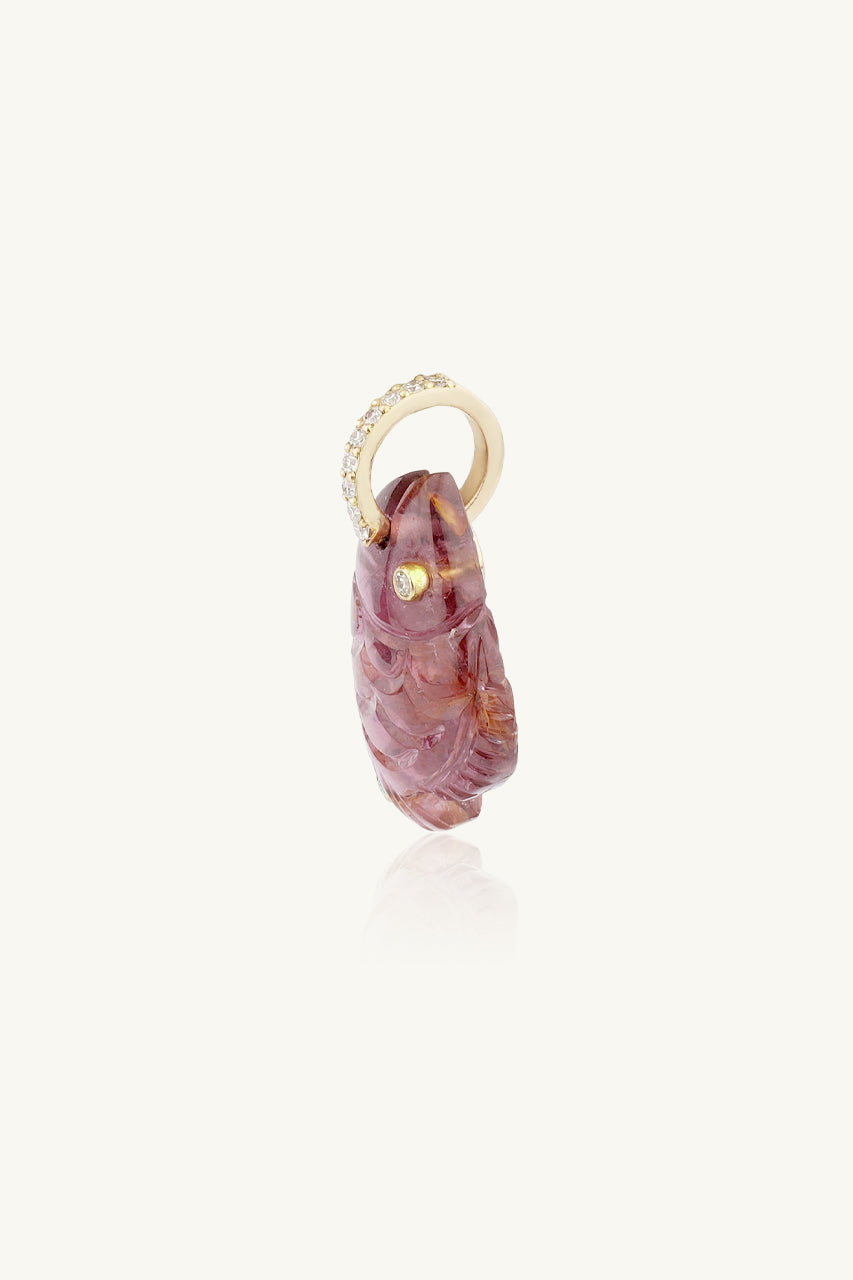 PENDENTIF POISSON PM TOURMALINE ROSE