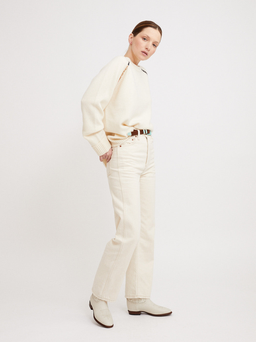 PULL CACHEMIRE SUN OFF WHITE