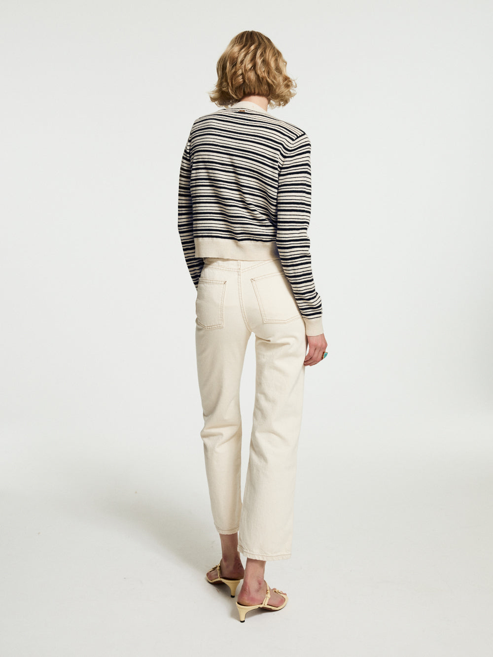 CARDIGAN SUZI OR NERO NAVY & ANTIQUE WHITE