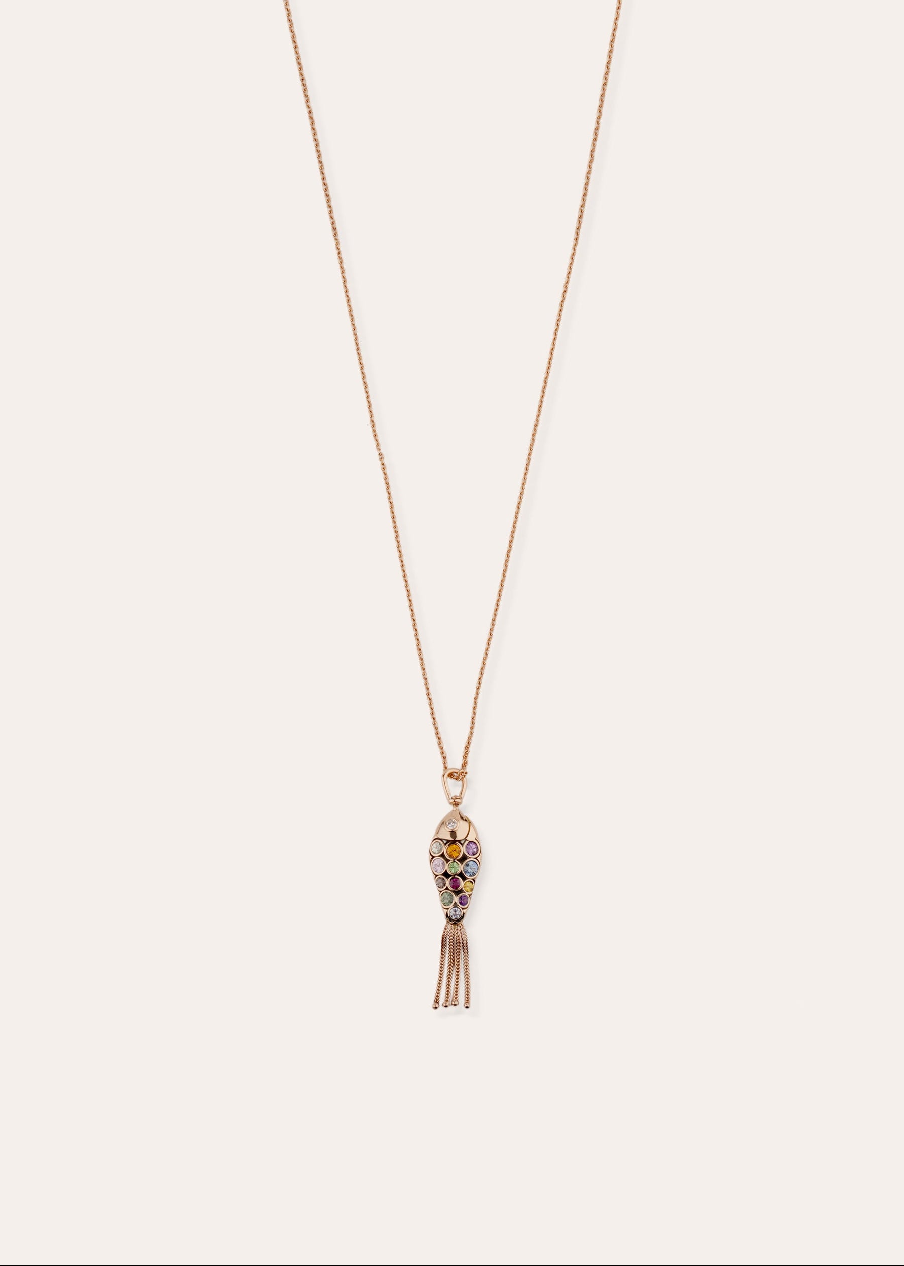 COLLIER FISH FOR LOVE SAPHIRS MULTICOLORES