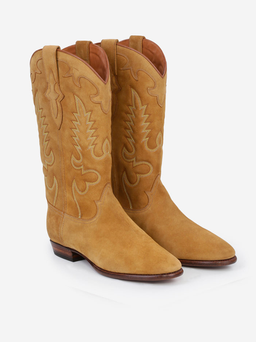 MIDNIGHT COWBOY BOOTS IN TAN SUEDE