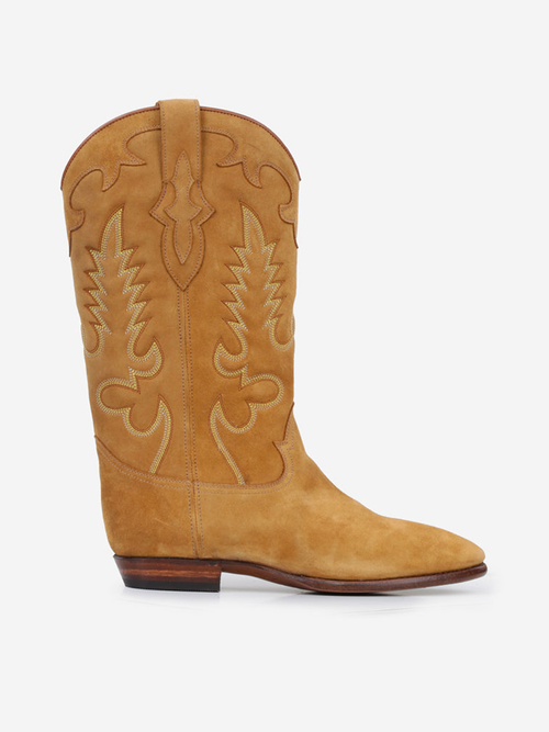 MIDNIGHT COWBOY BOOTS IN TAN SUEDE