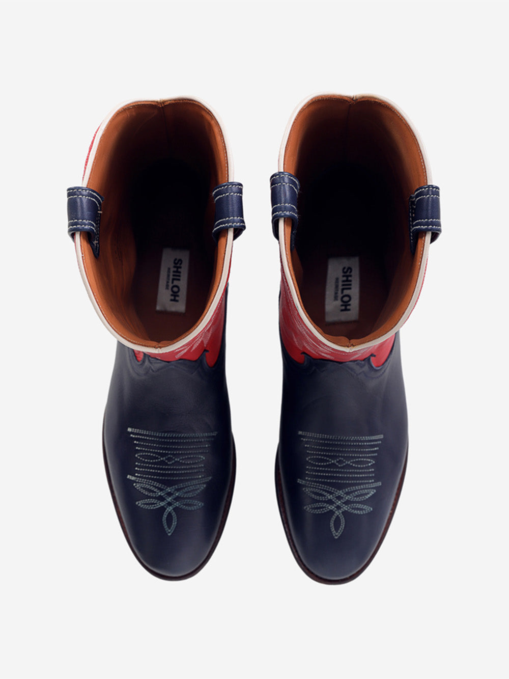 MIDNIGHT WANDER NAVY RED BOOTS