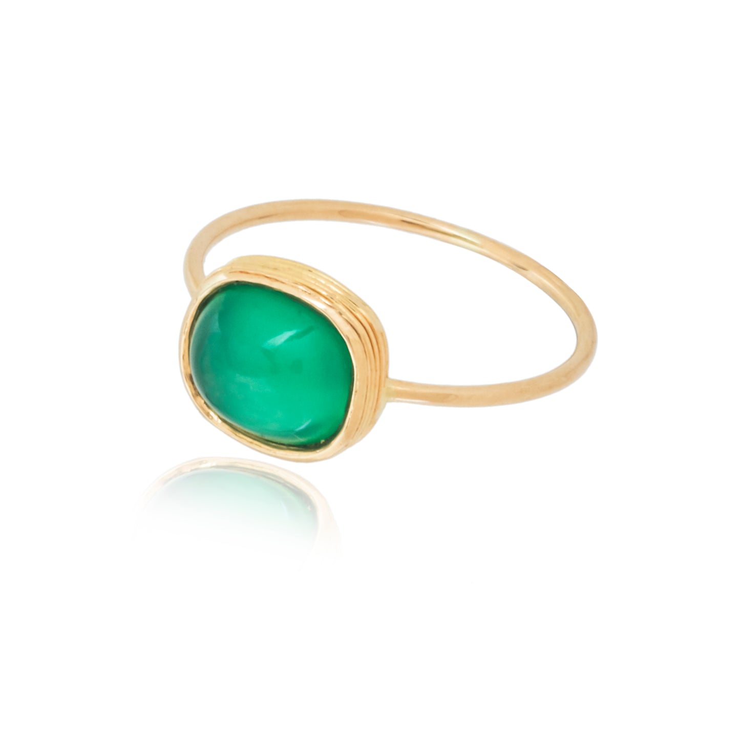 GOLD AND GREEN ONYX RING