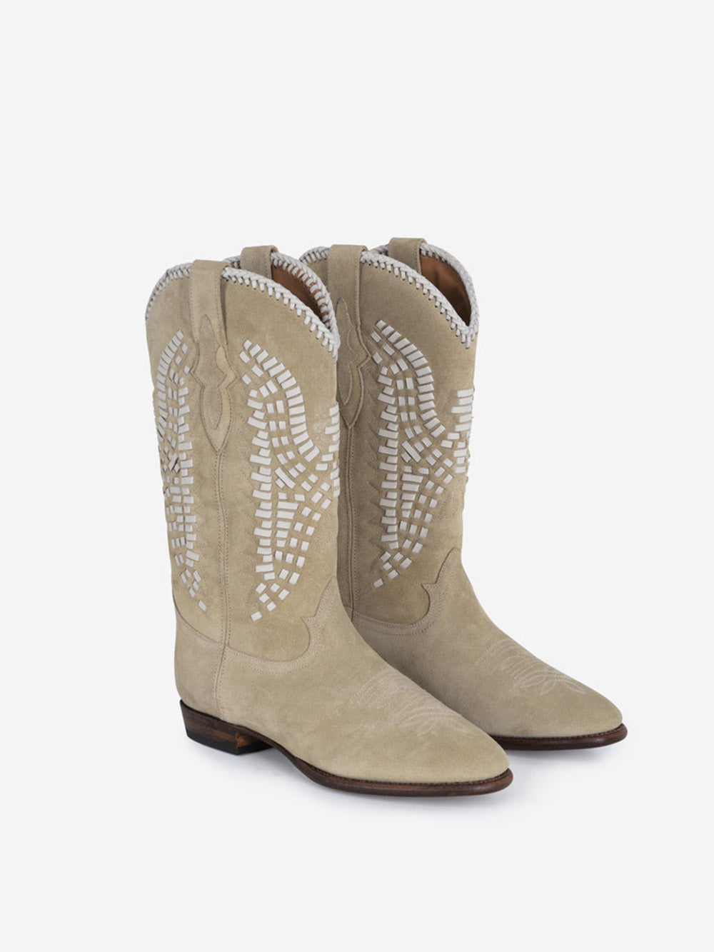 BOTTES SANTIAG INCA EN SUEDE DESERT WHITE