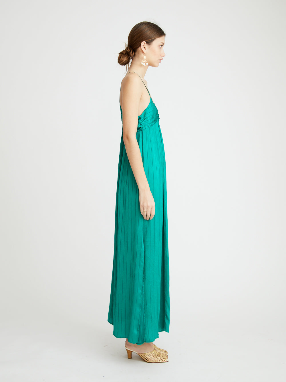 EMERALD CREPON DRESS