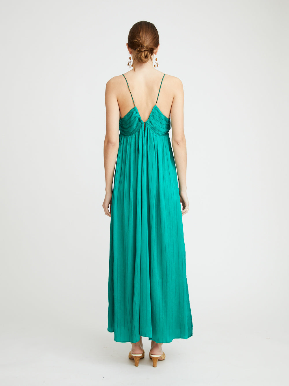 EMERALD CREPON DRESS