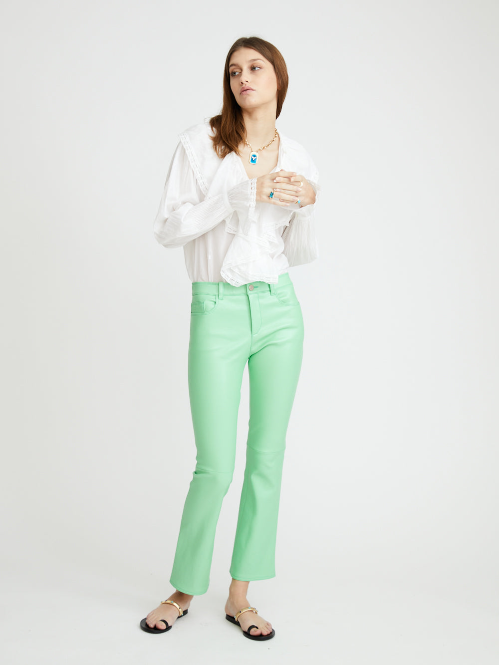 GREEN DIPPED DEAN PANTS