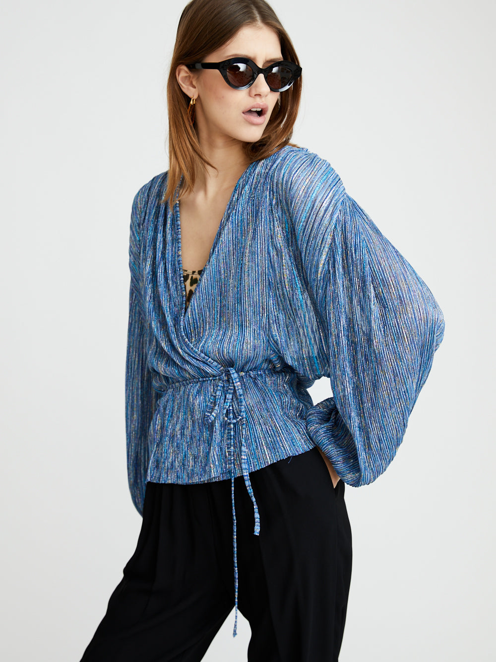 SAPPHIRE PLEATED TULLE DOUBLE SHIRT