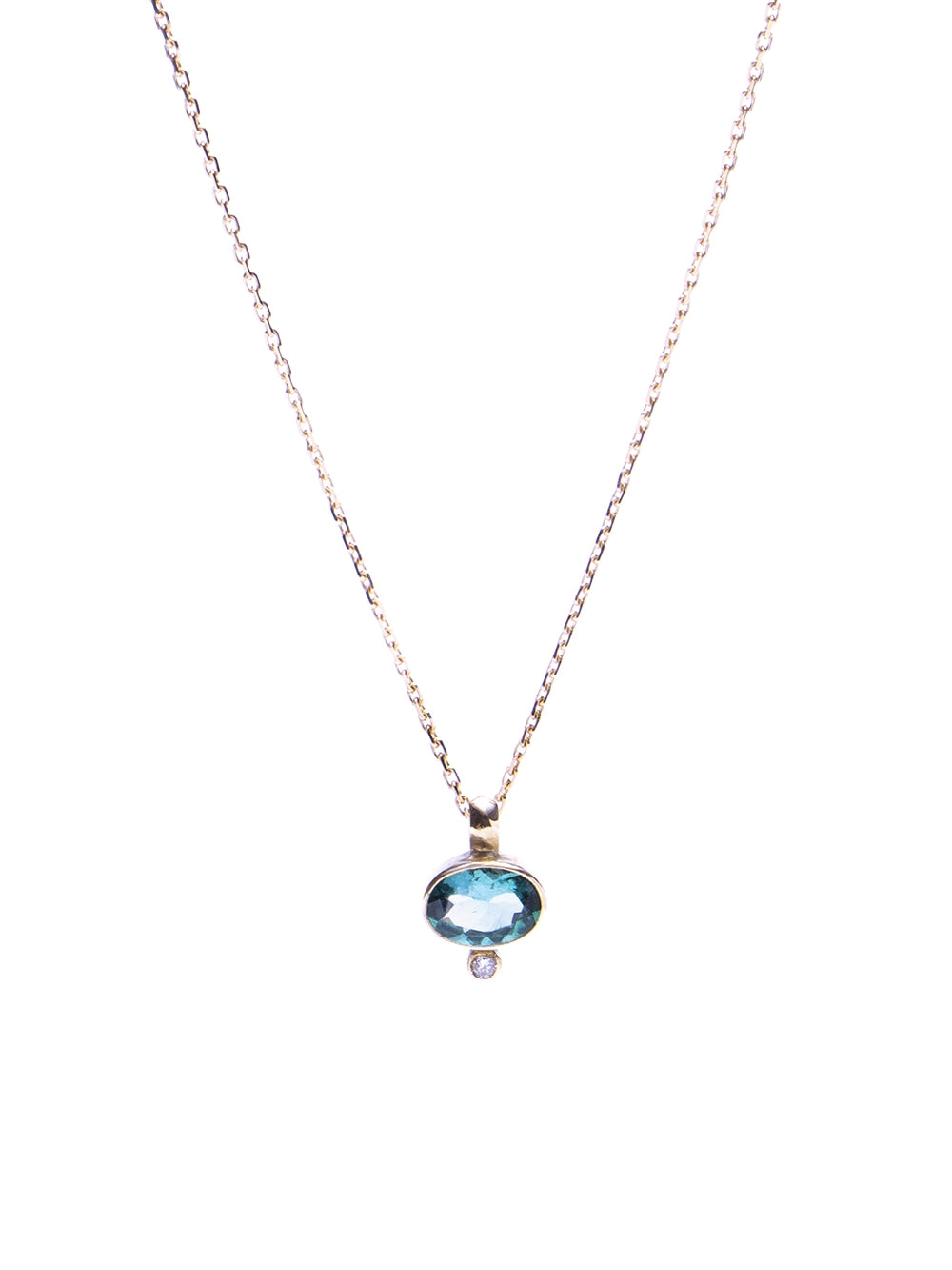 TOURMALINE 18K GOLD PENDENT NECKLACE