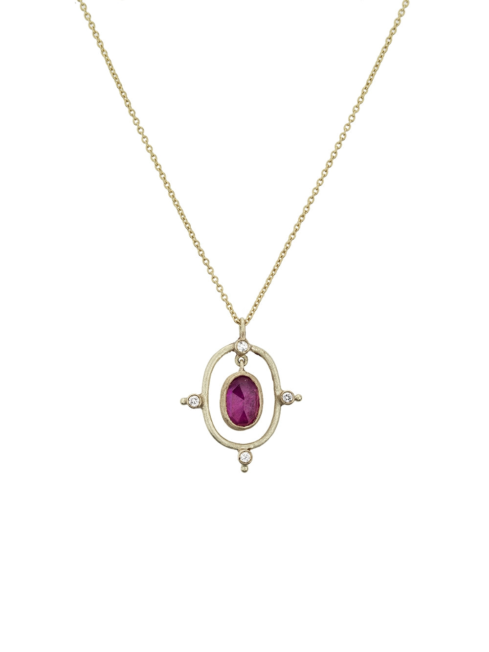 COLLIER ROSE DES VENTS RUBIS