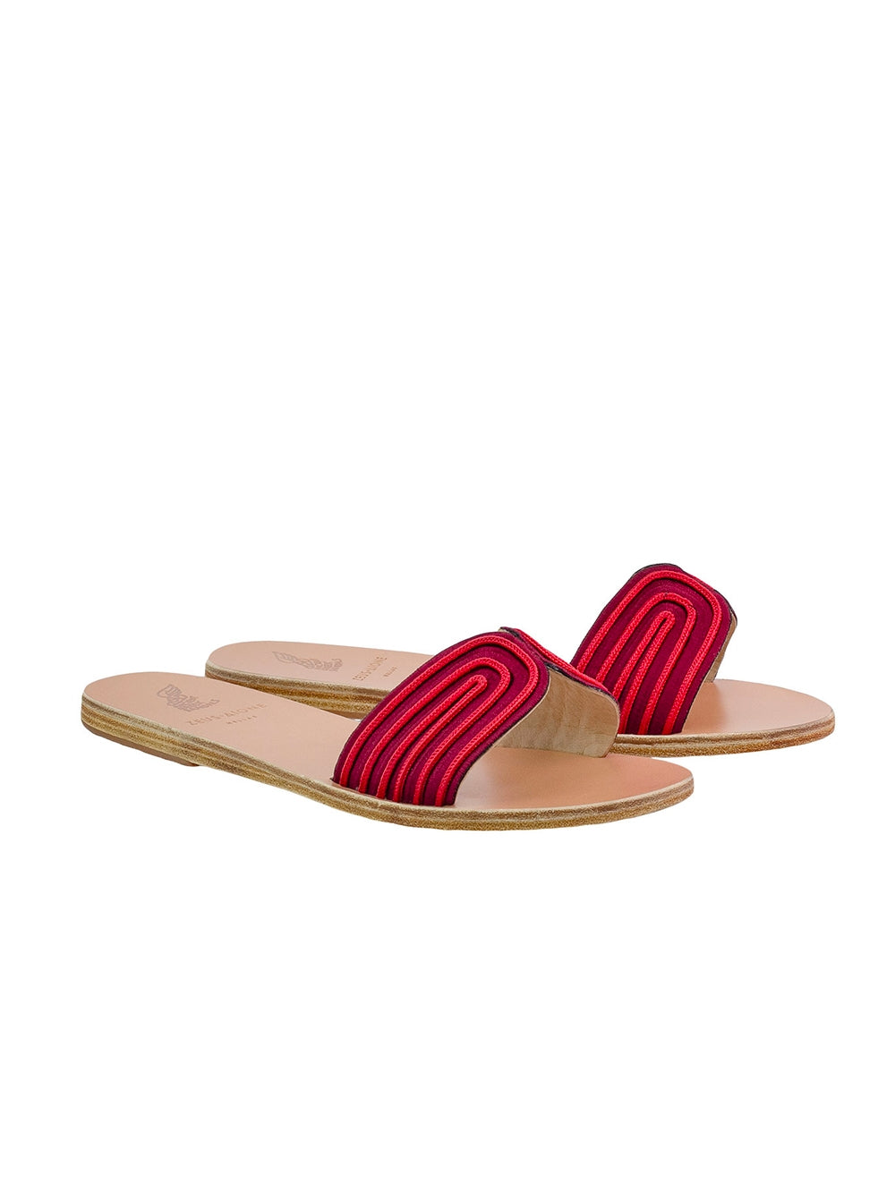 SANDALE HARNESS SLIDE ROUGE