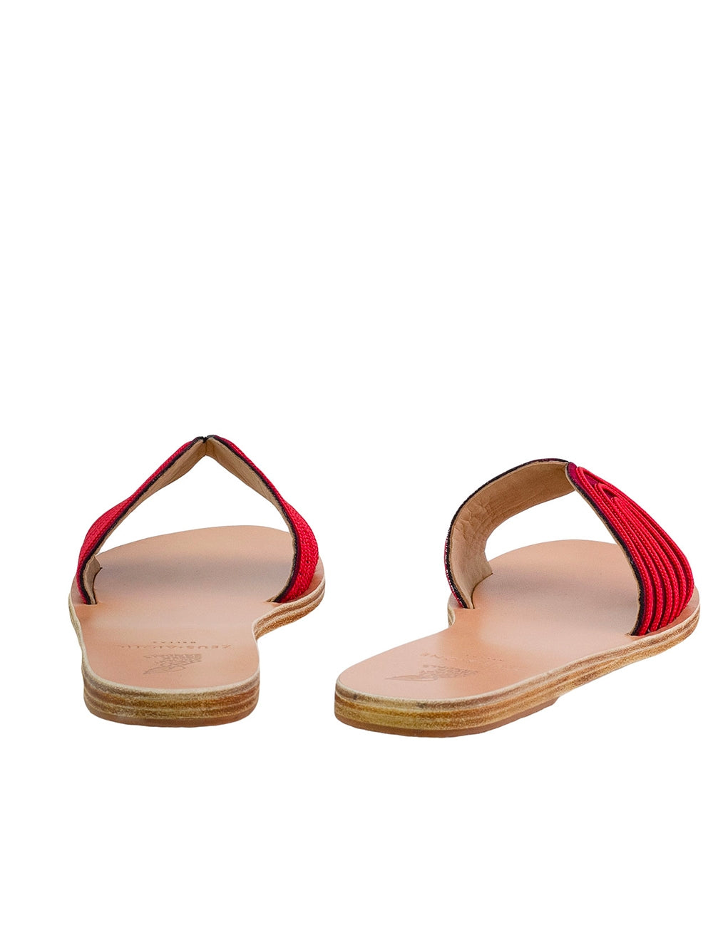 SANDALE HARNESS SLIDE ROUGE