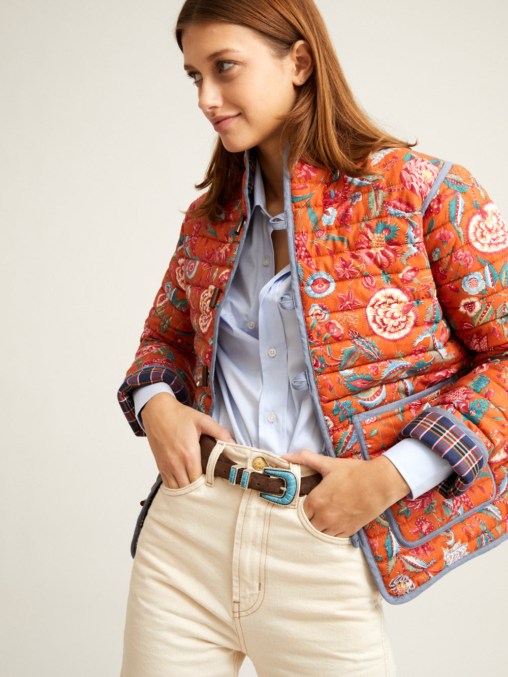 SHORT ORANGE BOUQUET JACKET