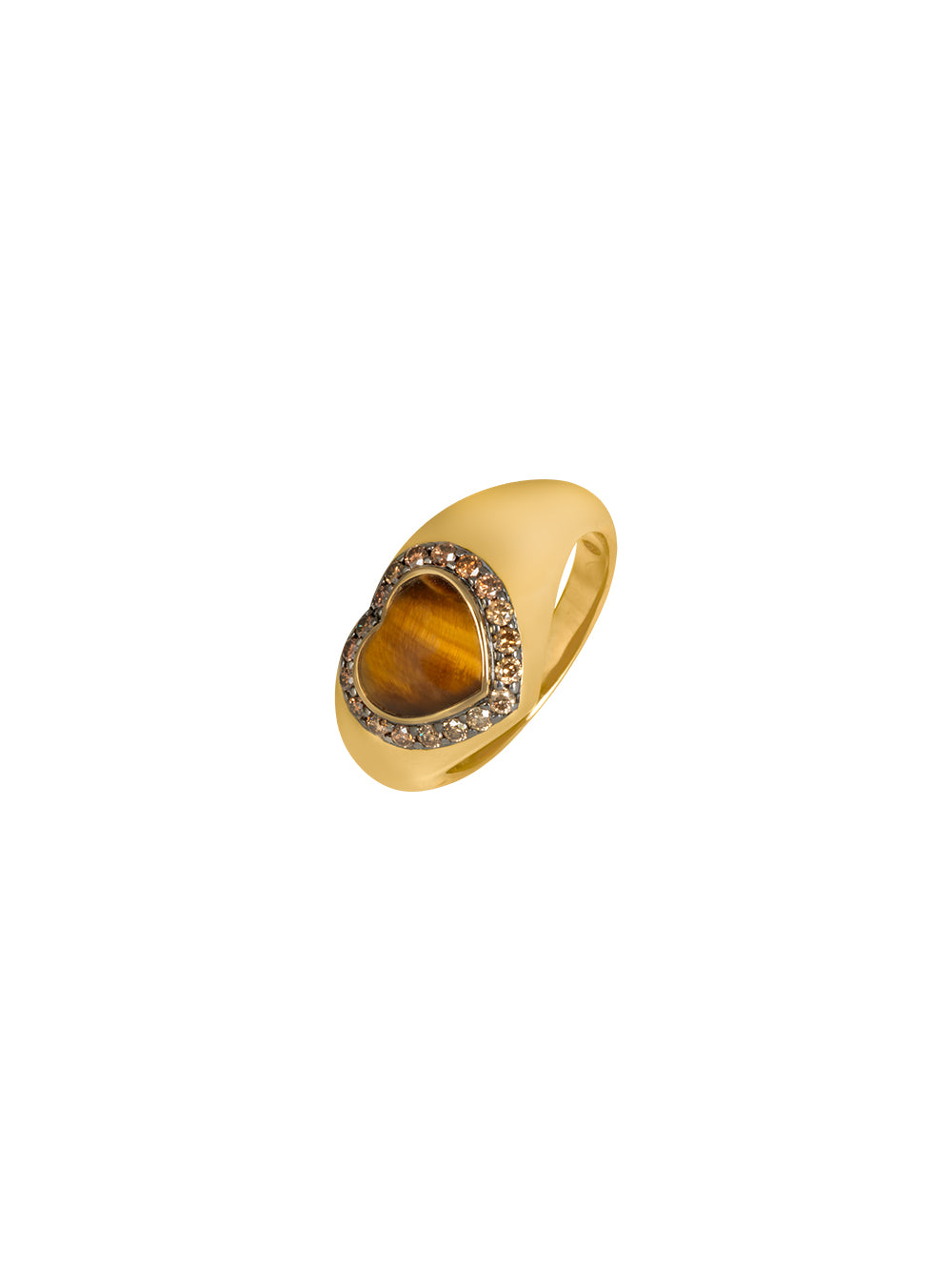 TIGER'S EYE LOVE SIGNET RING