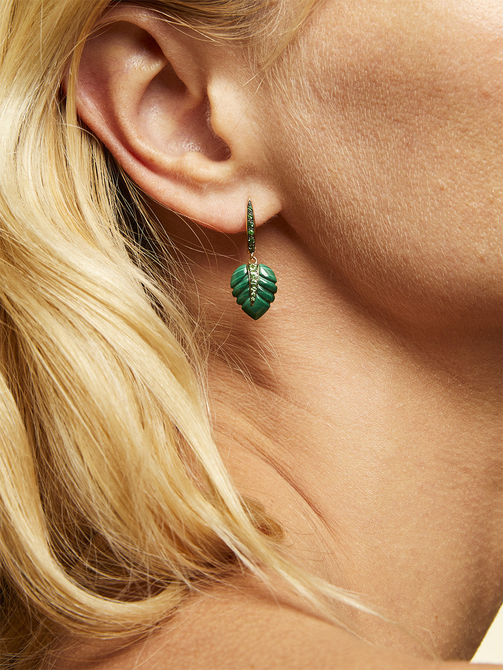 BOUCLE D'OREILLE HOPE MALACHITE