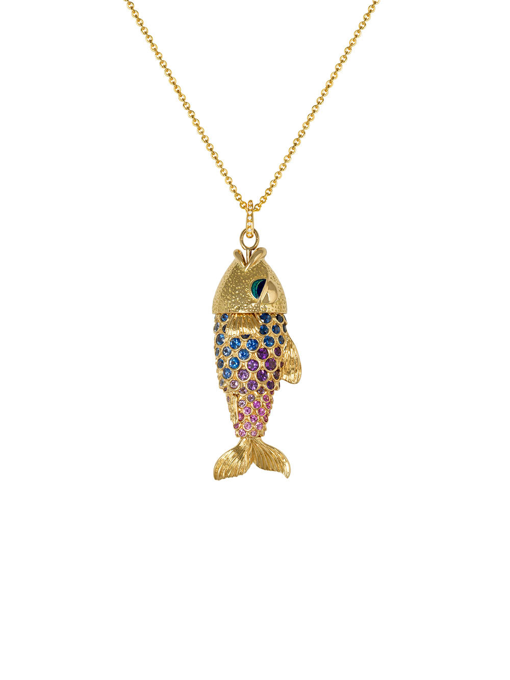 COLLIER POISSON SAPHIRS ET AMÉTHYSTES