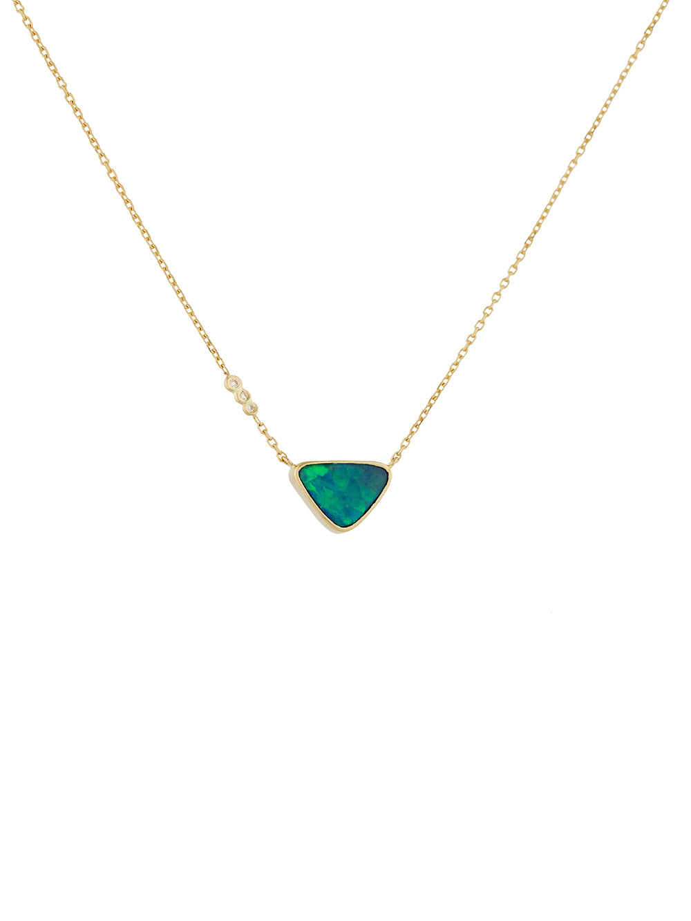 OPAL SETTING 3 DIAMOND NECKLACE