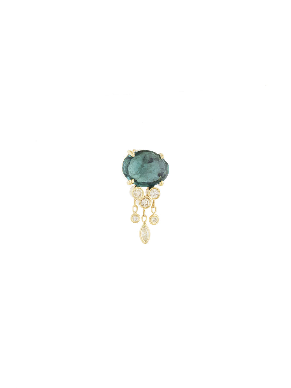 EARRING JELLYFISH TOURMALINE BLUE