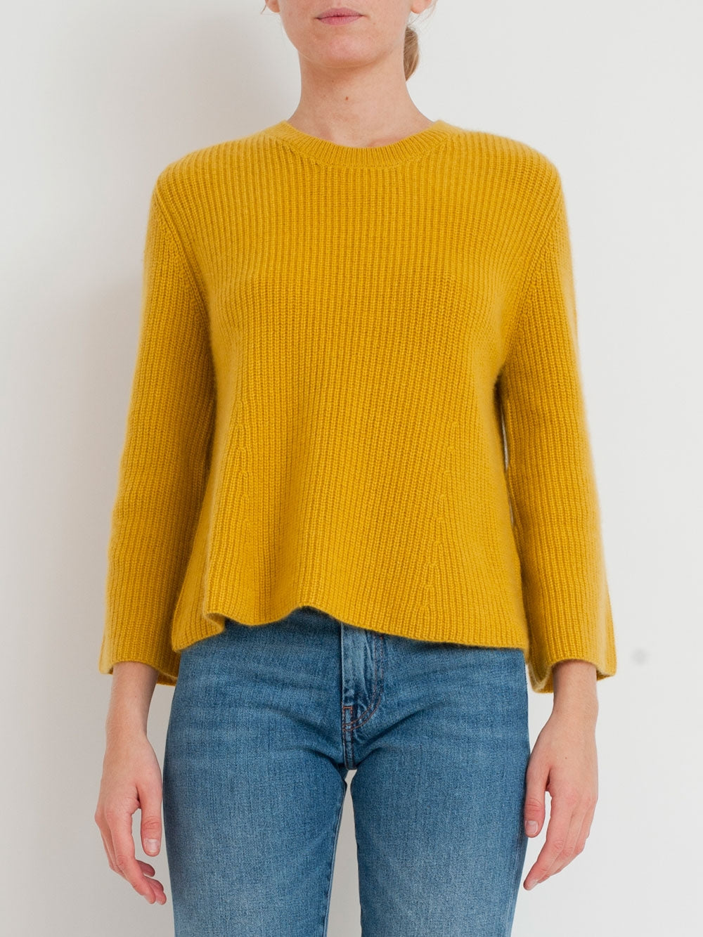 PULL FLARE MANCHE LONGUE MOUTARDE
