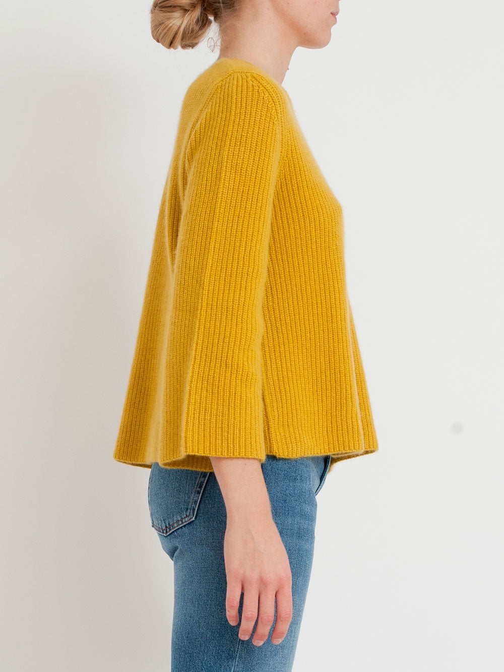 PULL FLARE MANCHE LONGUE MOUTARDE