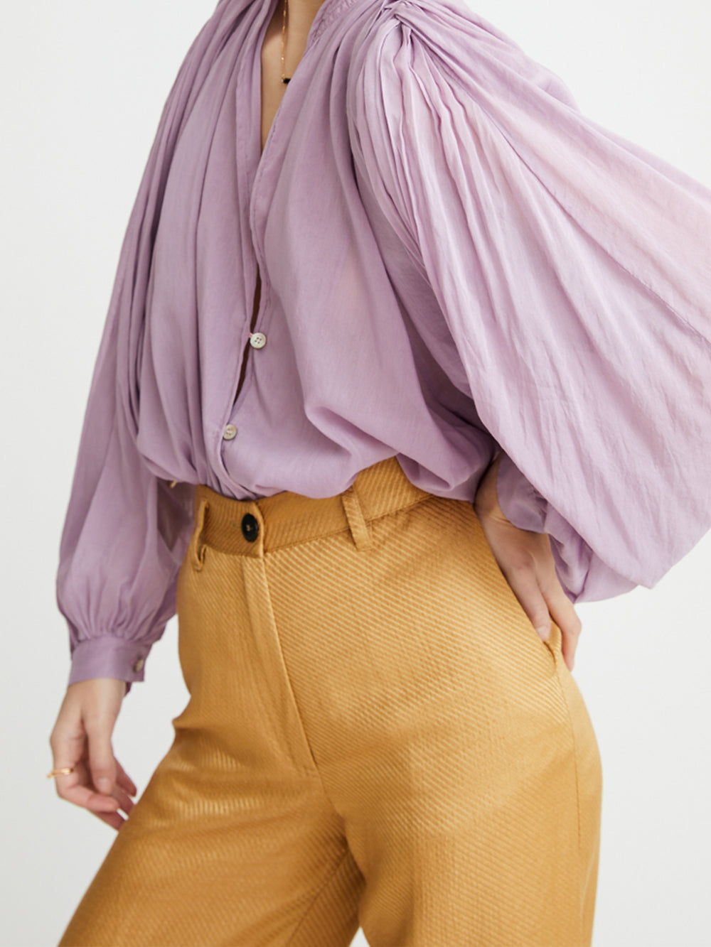 PANTALON LINEN WIDE LEG BLONDE