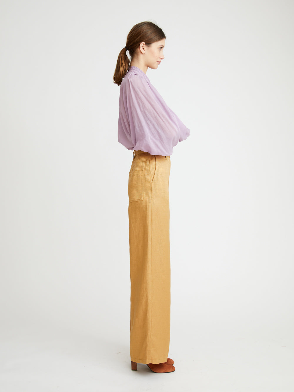 PANTALON LINEN WIDE LEG BLONDE