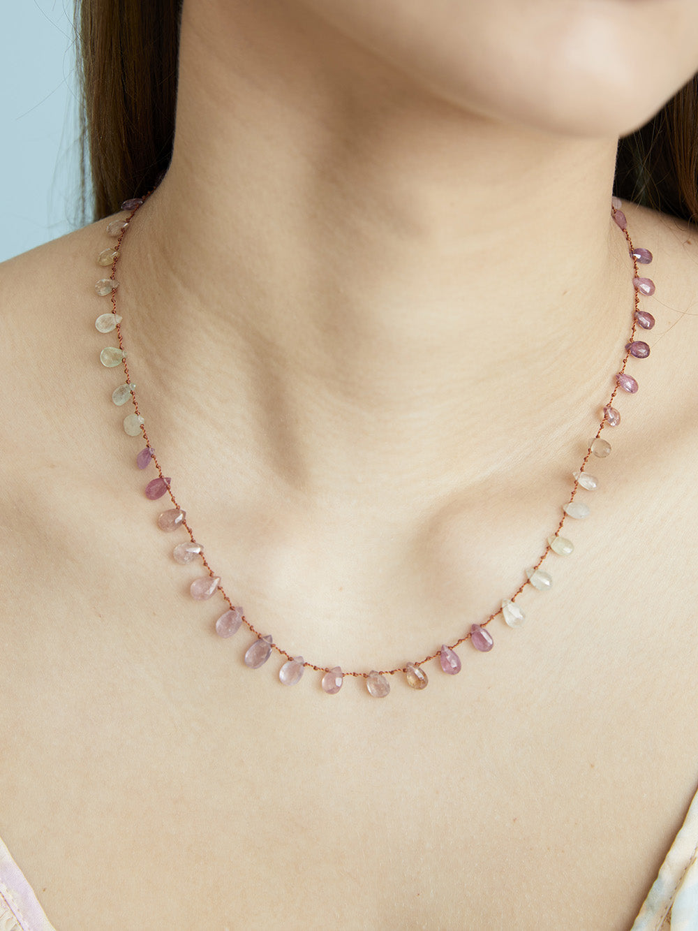 MEADOW MULTICOLORED FACETED SAPPHIRES NECKLACE