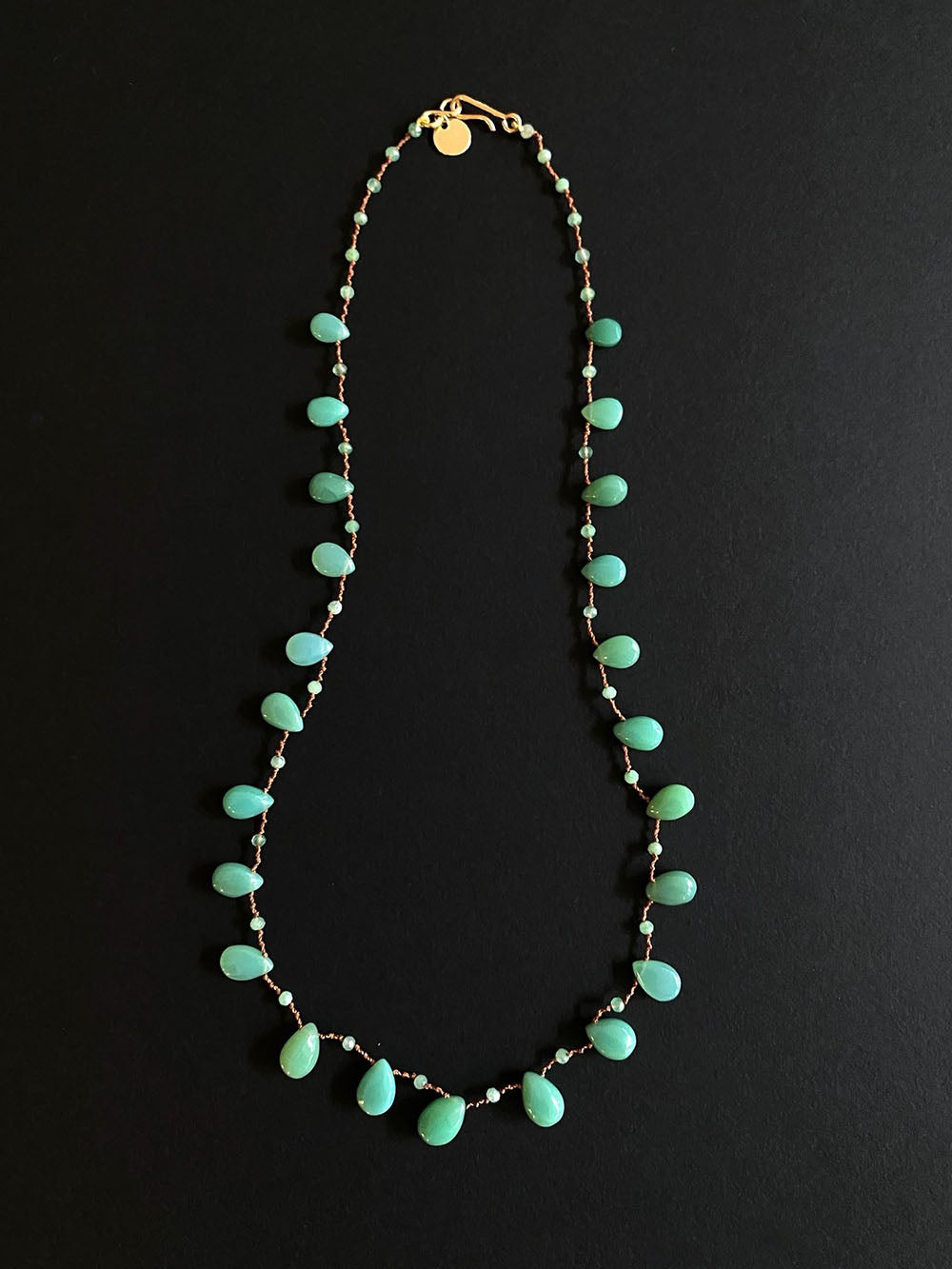 EVERGREEN DROPS & BEAD NECKLACE